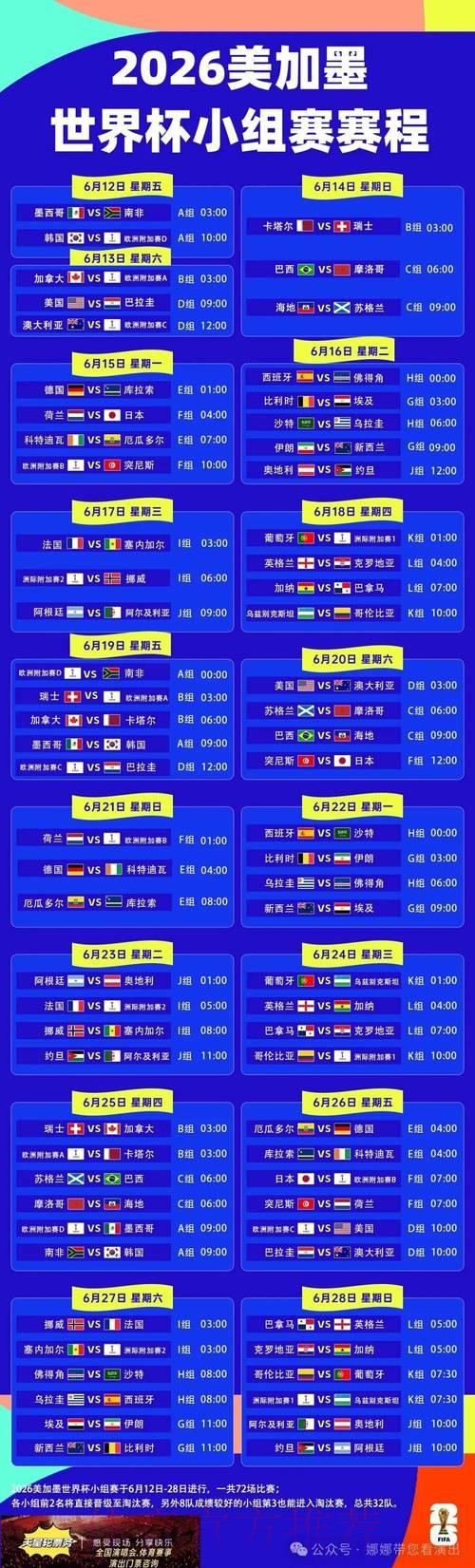 世界杯实时比分与完整赛程一览表